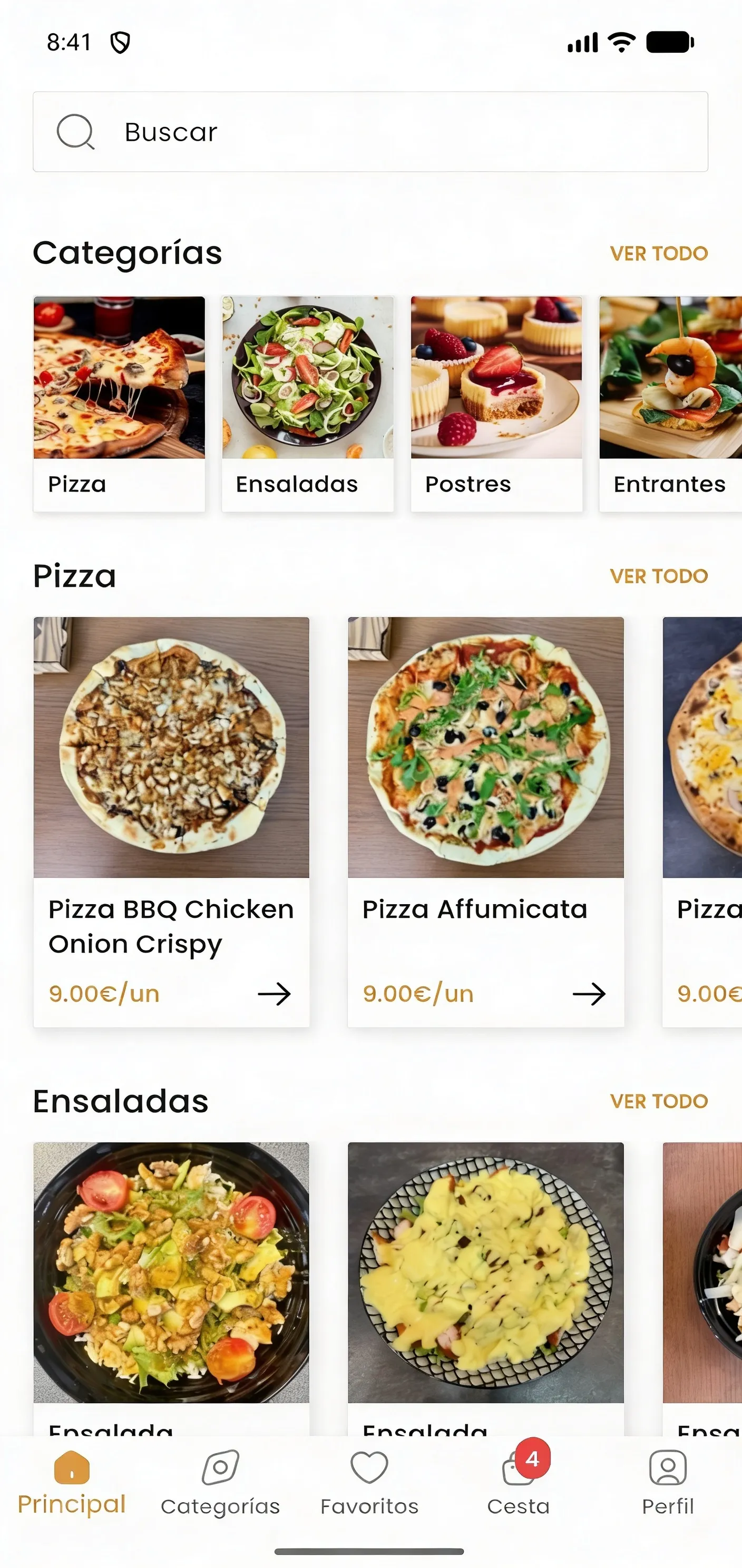 App de marca propia, vista de cliente